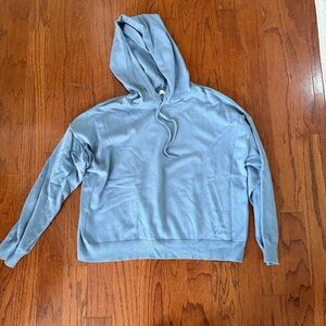 Blue Women's Knit Hoodie Sweater